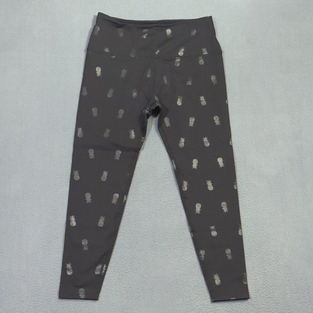 Beyond Yoga Pants Women's XL Black Pineapple High Waisted Midi Legging